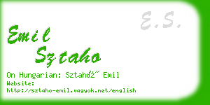 emil sztaho business card